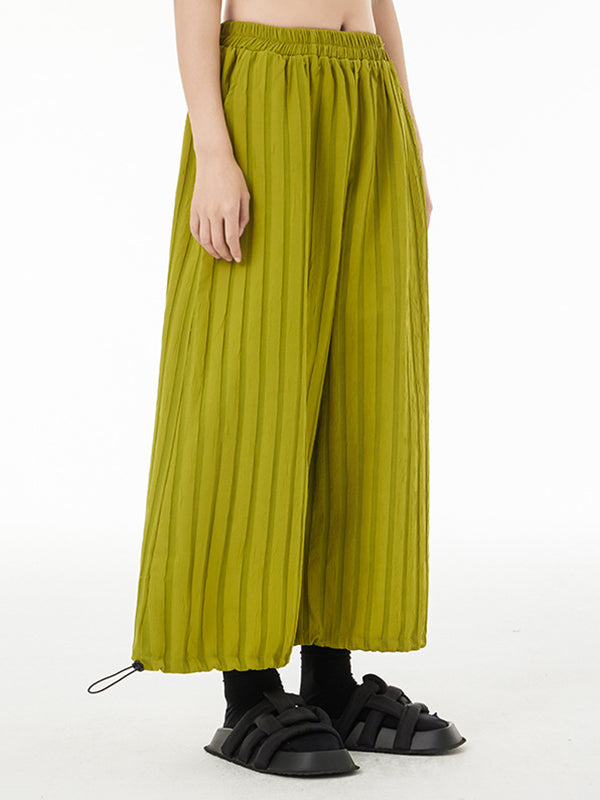 Ninth Pants Drawstring Striped  Wide Leg  Pants Bottoms