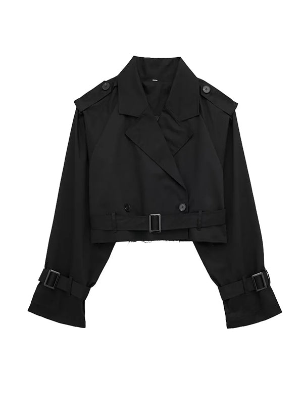 Split-Joint Long Sleeves Loose Lapel Jackets
