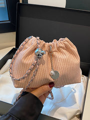 Chains Drawstring Split-Joint Woven Crossbody Bags Bags Accessories Bags
