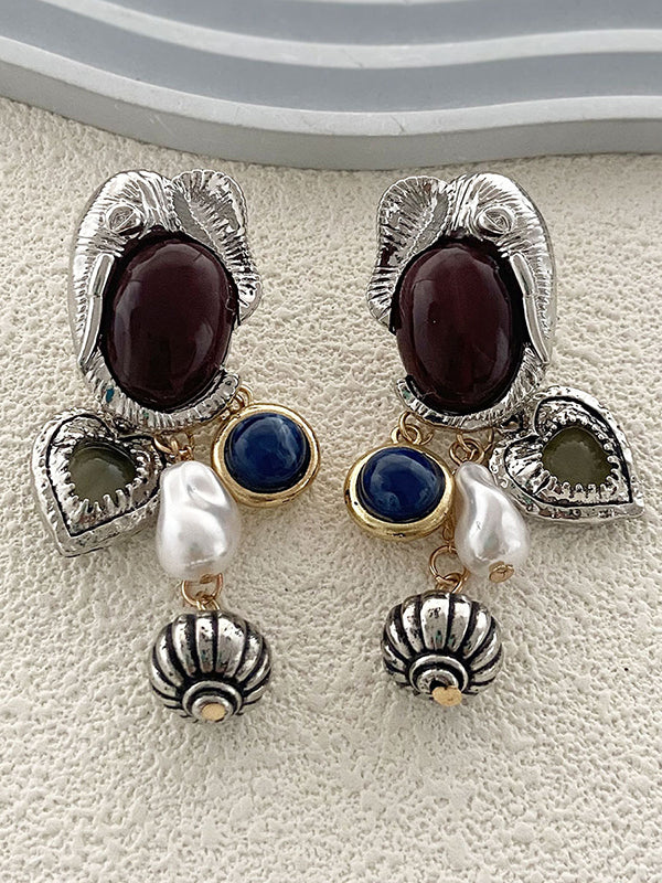 Animal Shape Heart Shape Shiny Irregularity Earrings Accessories