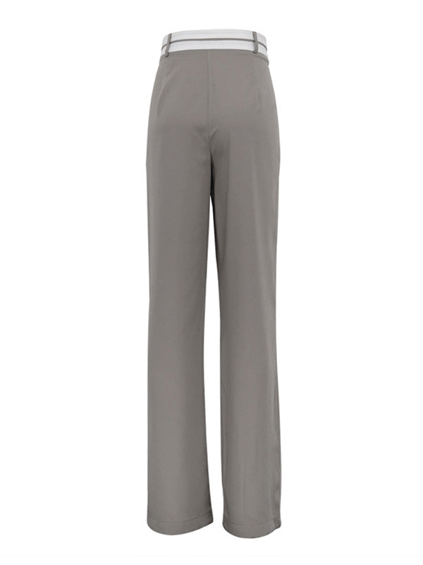 Leisure High Waisted Wide Leg Pleated Pants