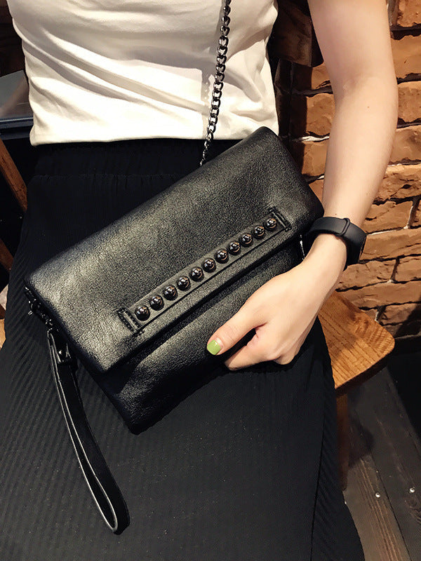 Geometric Rivet Split-Joint Handbags Bags