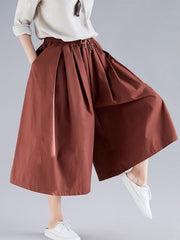 Urban Drawstring High Waisted Wide Leg Pants Culotte