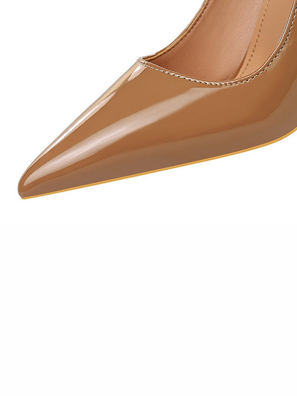 Solid Color Split-Joint Scarpin Salto Pumps