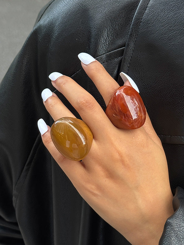 Geometric Shiny Irregularity Rings Accessories