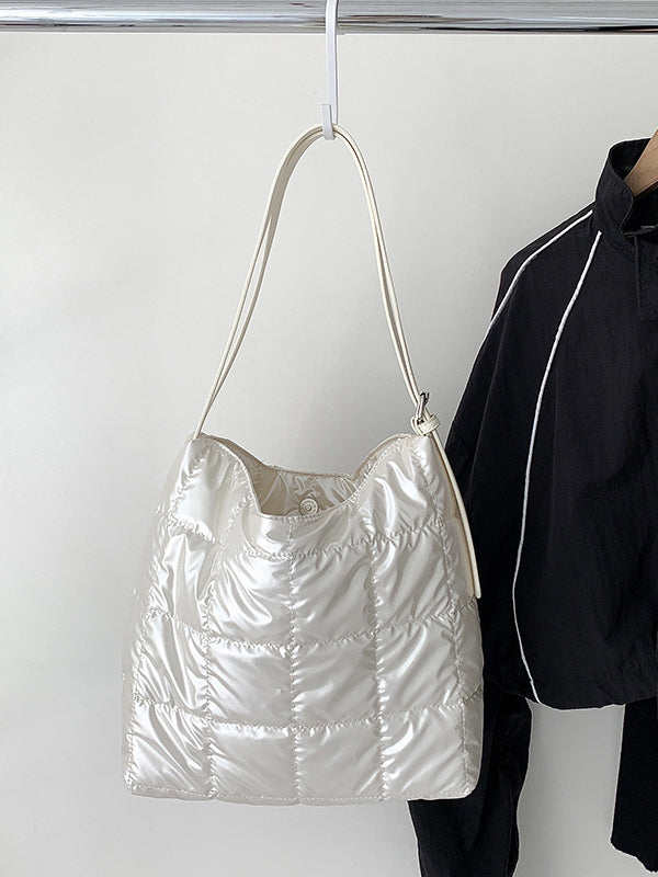 Buckle Split-Joint Padded Tote Bags Handbags