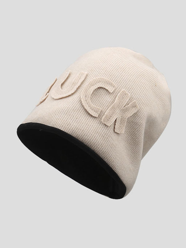 Original Simple 5 Colors Letter Applique Knitting Hat