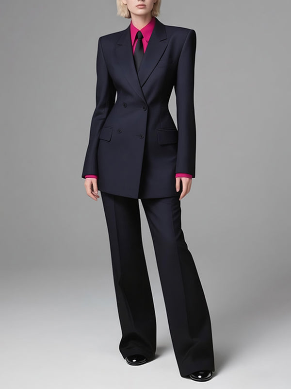 Solid Color High Waisted Suit Pants