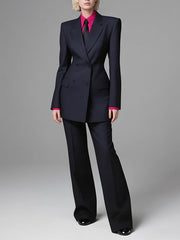 Solid Color High Waisted Suit Pants