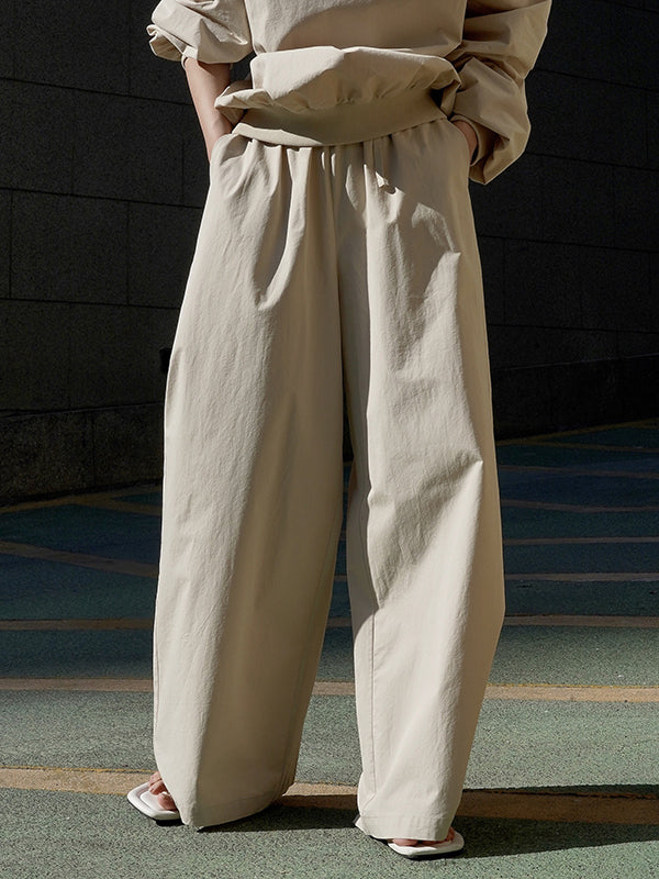Solid Color High Waisted Wide Leg Trousers Casual Pants Bottoms