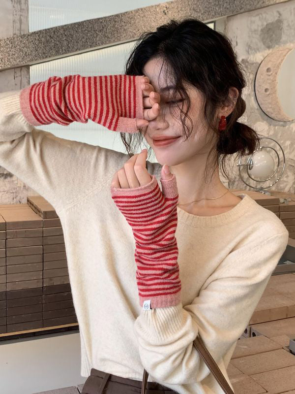Casual Keep Warm Striped Gloves Accessories