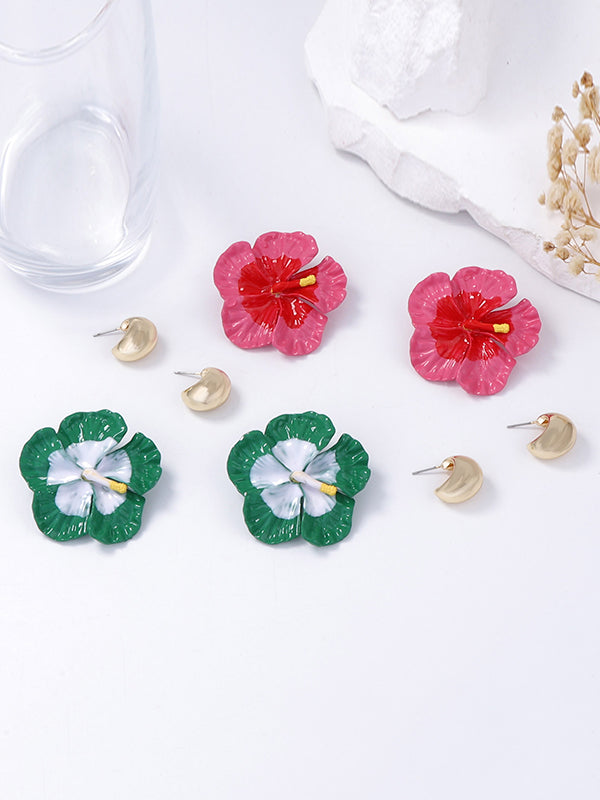 Flower Shape Earrings Accessories + Rings Accessories