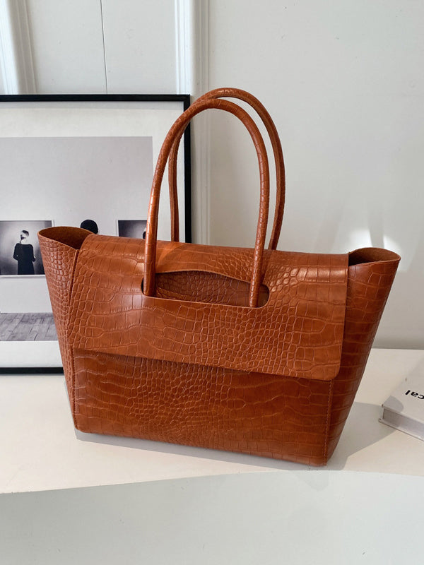 Solid Color Split-Joint Tote Bags Handbags Bags
