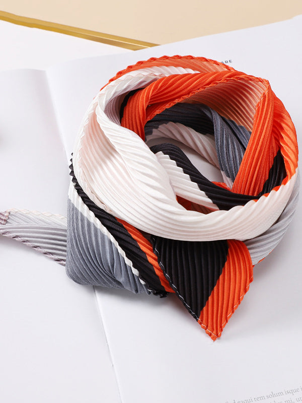 Casual Pleated Contrast Color Shawl&Scarf