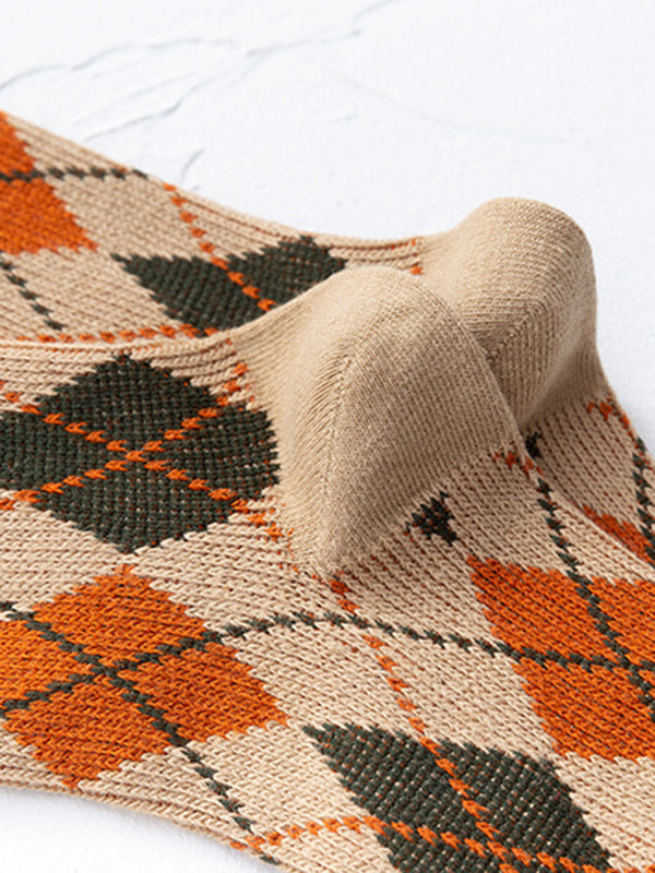 Leisure Skinny Checkered Socks Accessories