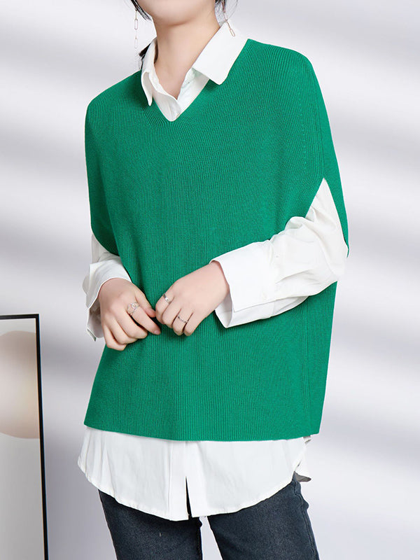 Casual Loose Solid Color V-Neck Vest Top