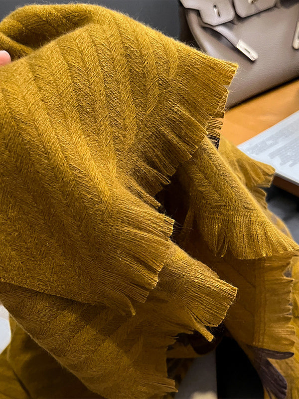 Urban Imitated Cashmere Stripped Warm Shawl&Scarf