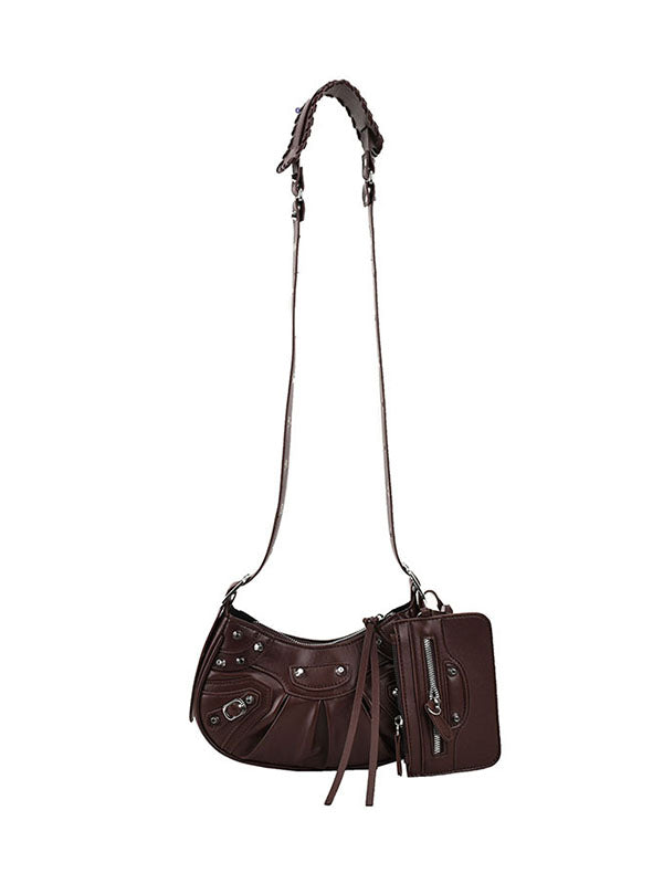 Rivet Zipper Crossbody Bags