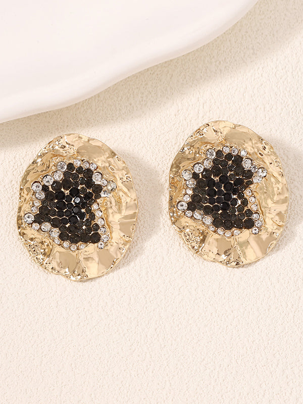 Geometric Rhinestone Shiny Irregularity Earrings Accessories