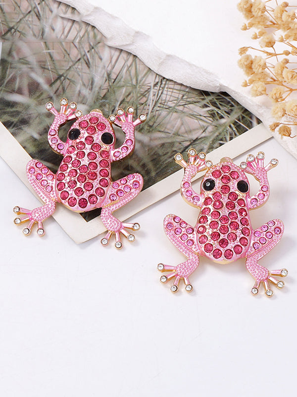 Animal Shape Rhinestone Shiny Earrings Accessories