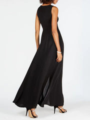 Urban Sleeveless Solid Color Split-Front Vest Top