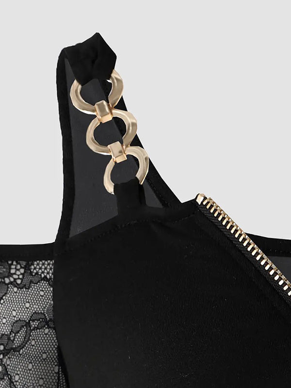 Figure Printed Zipper Irregularity Cold shoulder Mini Dresses