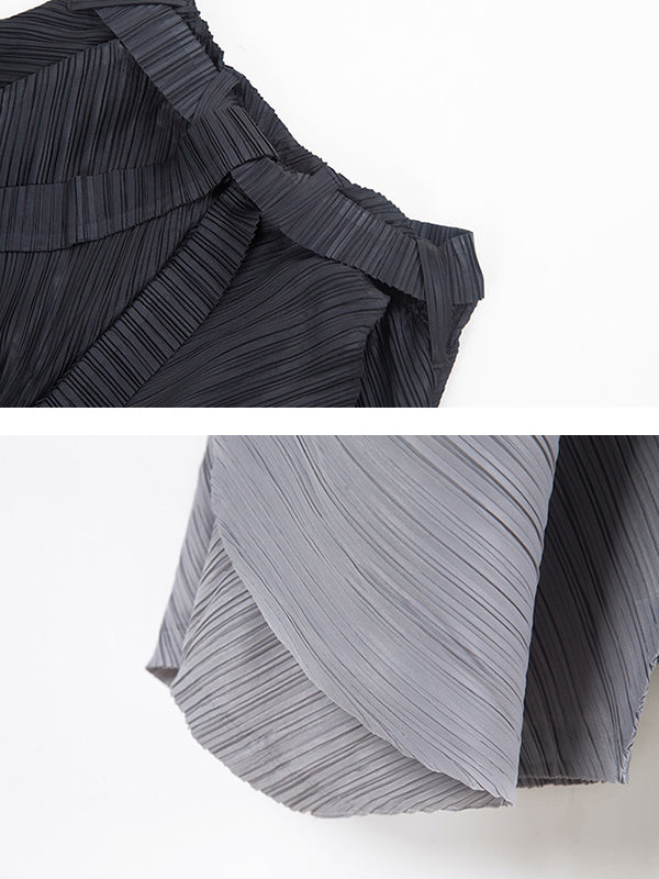 Simple Wide Leg Loose Pleated Solid Color Casual Pants Bottoms