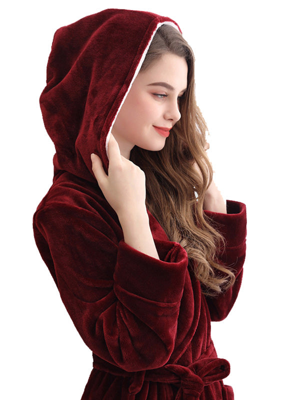 Comfortable  Warm Hooded Pajama Robe