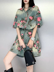 Elasticity Floral Printed Split-Joint Loose Wide Leg Shorts Bottoms