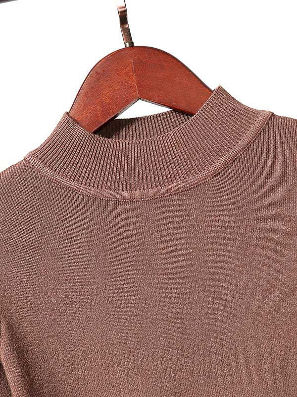 15 Colors Knitting Solid Color High-Neck Short Sleeves Pullover