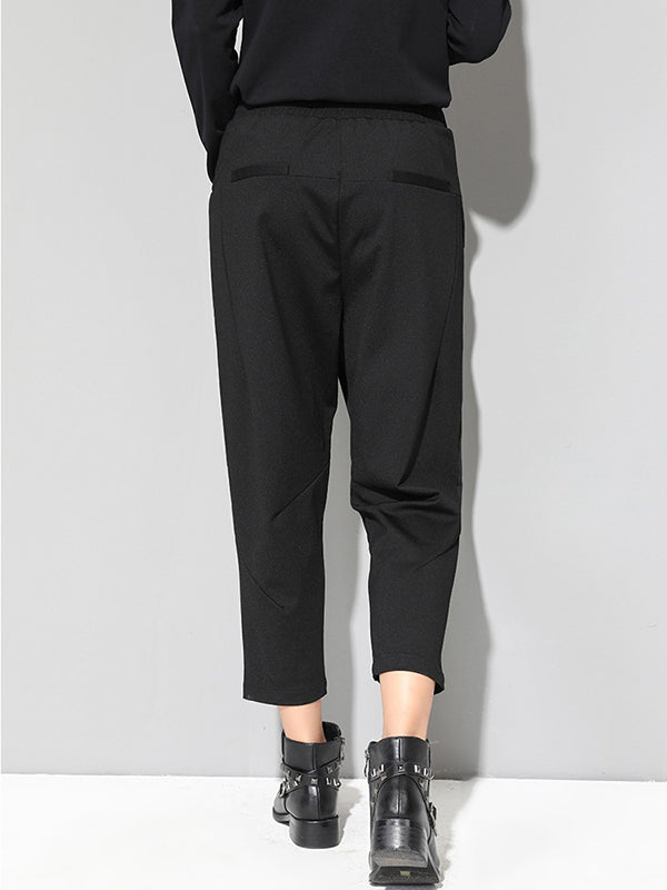 Leisure Irregularity Solid Color Harem Pants