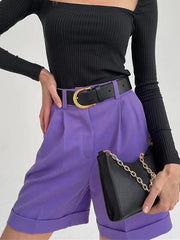 Solid Color Loose Shorts Bottoms