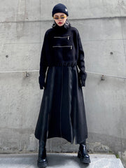 Solid Color Split-Joint Split-Side Zipper A-Line Irregularity Skirts Bottoms