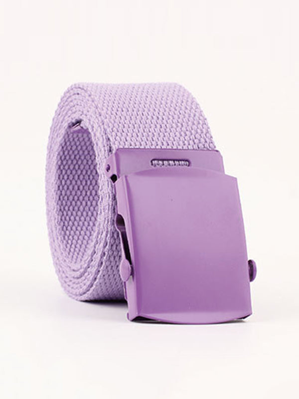 Casual 7 Colors Solid Color Canvas Weave Belt