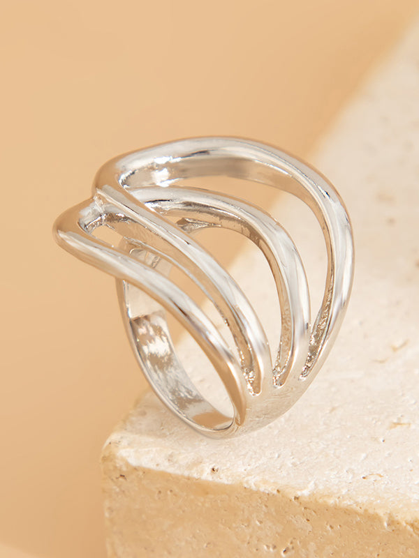 Geometric Shiny Irregularity Rings Accessories
