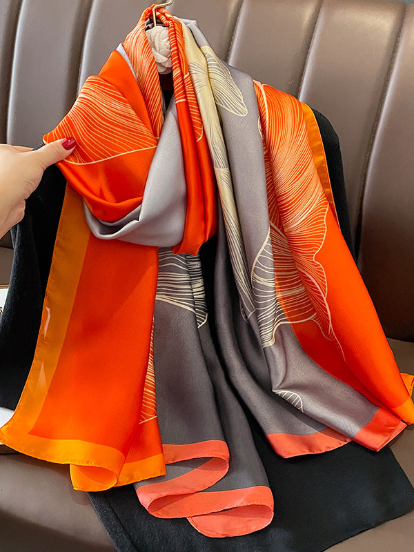 Contrast Color Printed Sun-Protection Shawl&Scarf