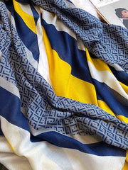 Urban Printed Contrast Color Sunscreen Silk Scarf