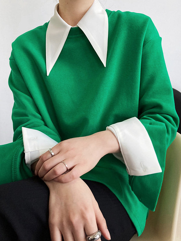 Stylish 3 Colors Solid Color Long Sleeves Blouse