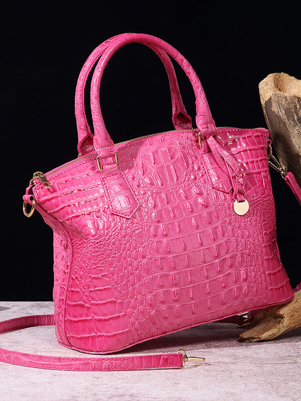 Alligator Print Pleated Split-Joint Handbags Bags