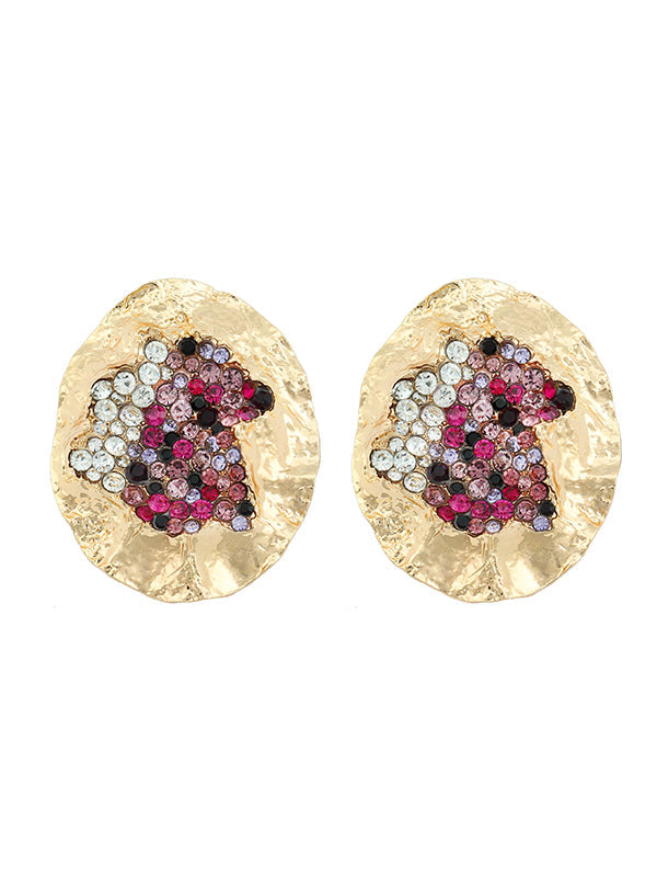 Geometric Rhinestone Shiny Irregularity Earrings Accessories