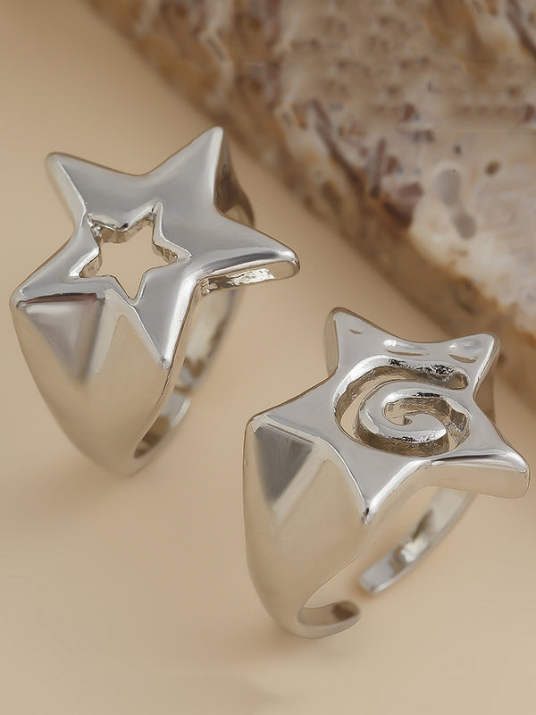 Adjustable Hollow Star Shape Normcore Rings Accessories