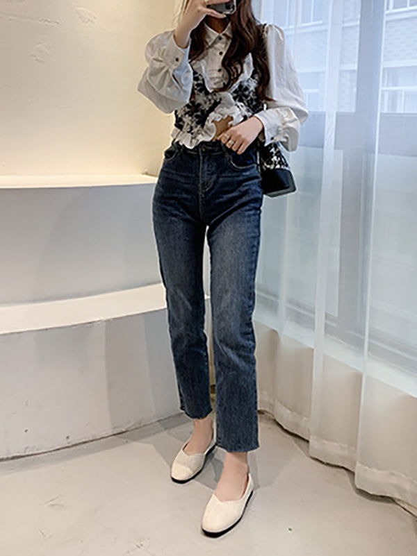 Solid Color Square-Toe Low Heels Flat Shoes