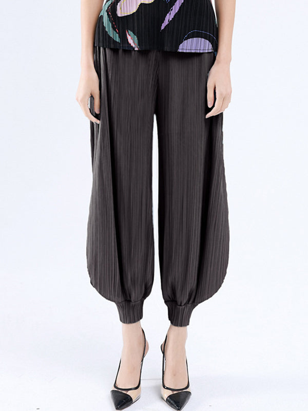 Simple Loose Solid Color Casual Harem Pants Bottoms