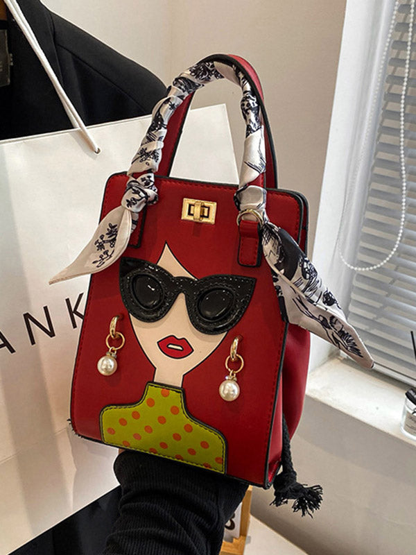 Figure Printed Split-Joint Handbags Crossbody Bags Bags