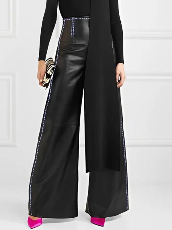 Split-Joint High Waisted Loose Trousers Pants