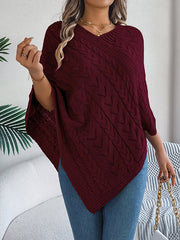 Solid Color Half Sleeves Loose V-neck Cape