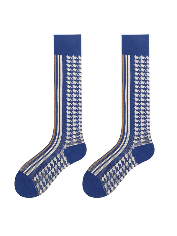 Casual Skinny Leg Checkered Socks Accessories