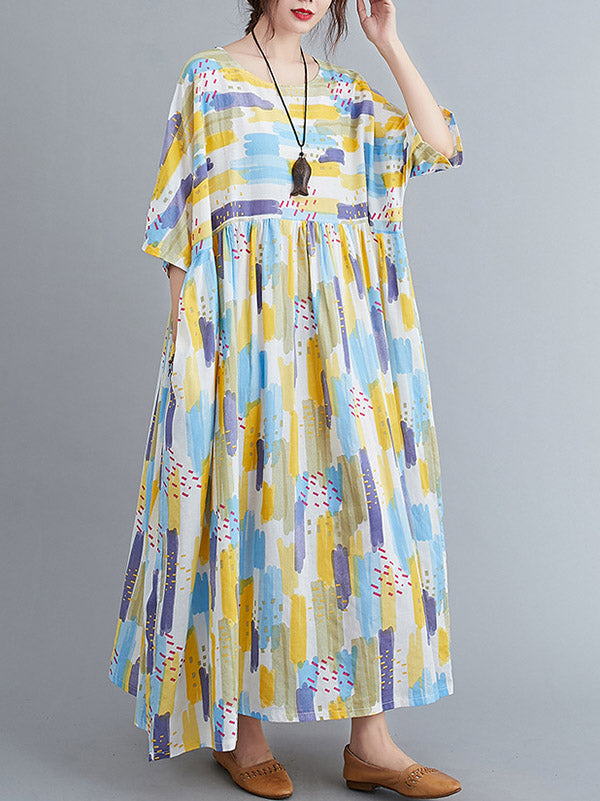 Original Print Round-Neck Dress