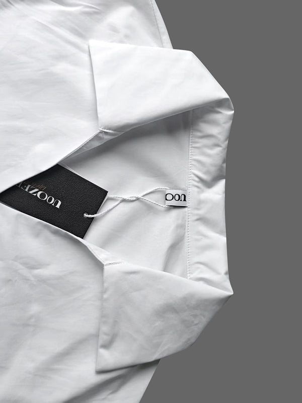 Long Sleeves Loose Solid Color Split-Joint Lapel Blouses