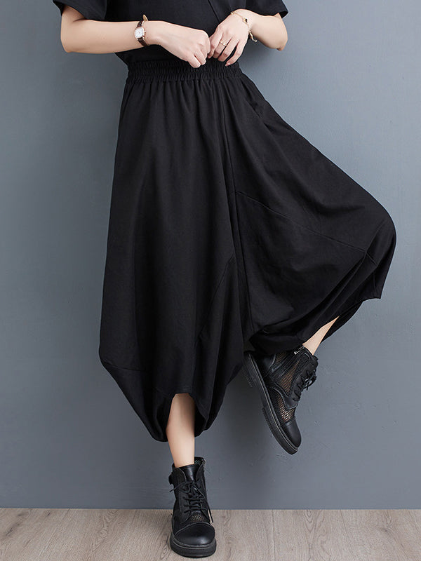 Split-Joint Harem Pants Irregular Clipping Casual Pants Bottoms